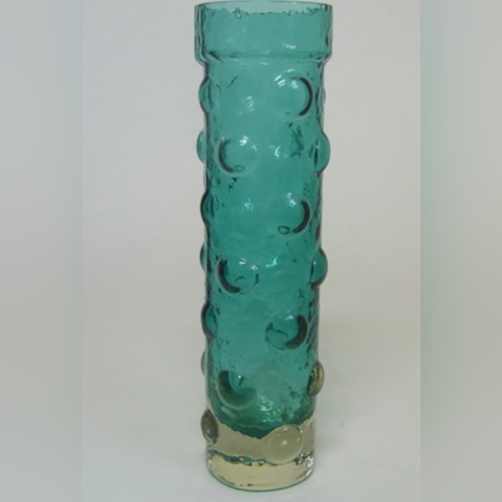 MCM teal Bubble Vase by Tamara Aladin. Made in  Riihimaen, Finland 